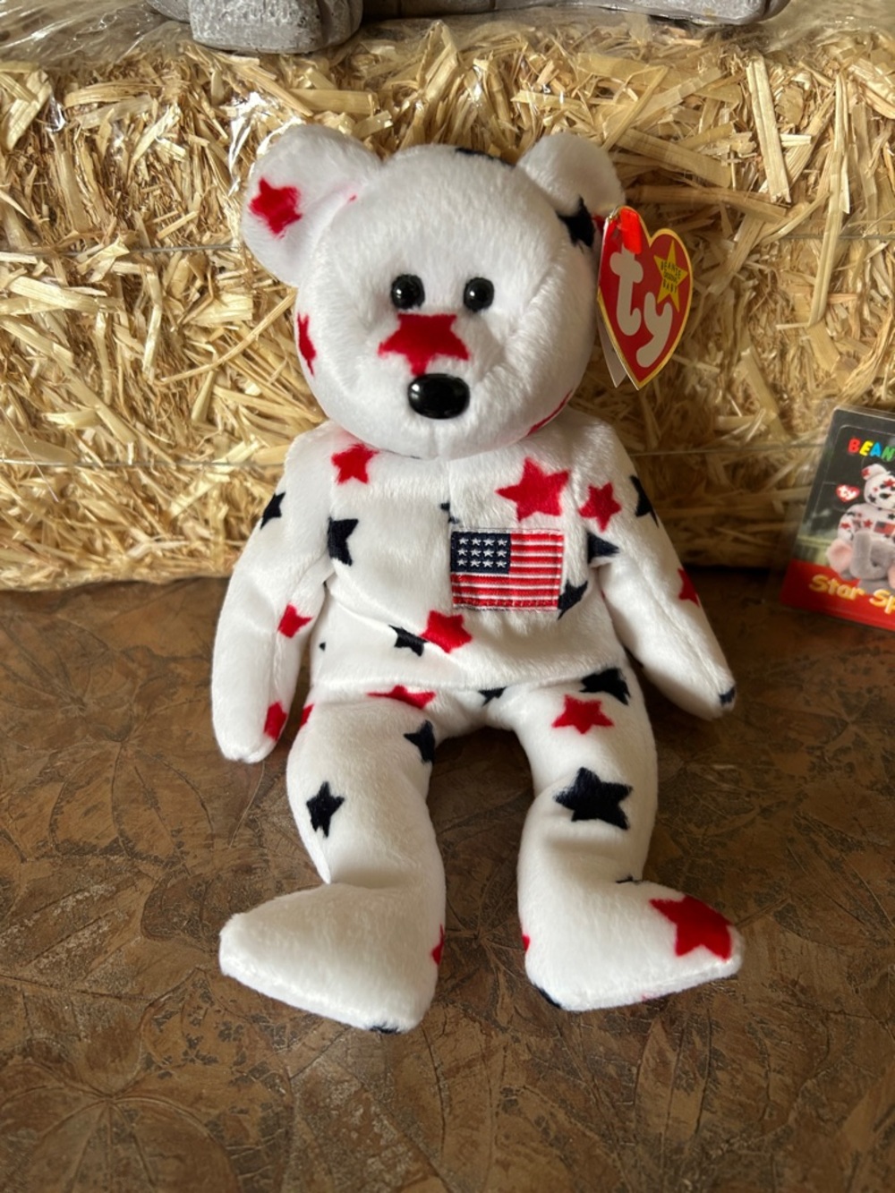 Ty Original Beanie Baby Glory Patriotic Star Bear Plush